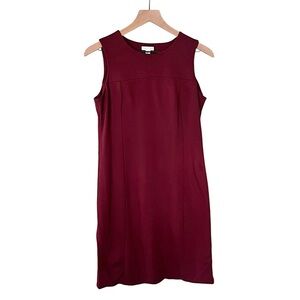 NWT J. Jill Women’s Ponte Knit Sleeveless Midi Dress‎ Bordeaux Red Size XS